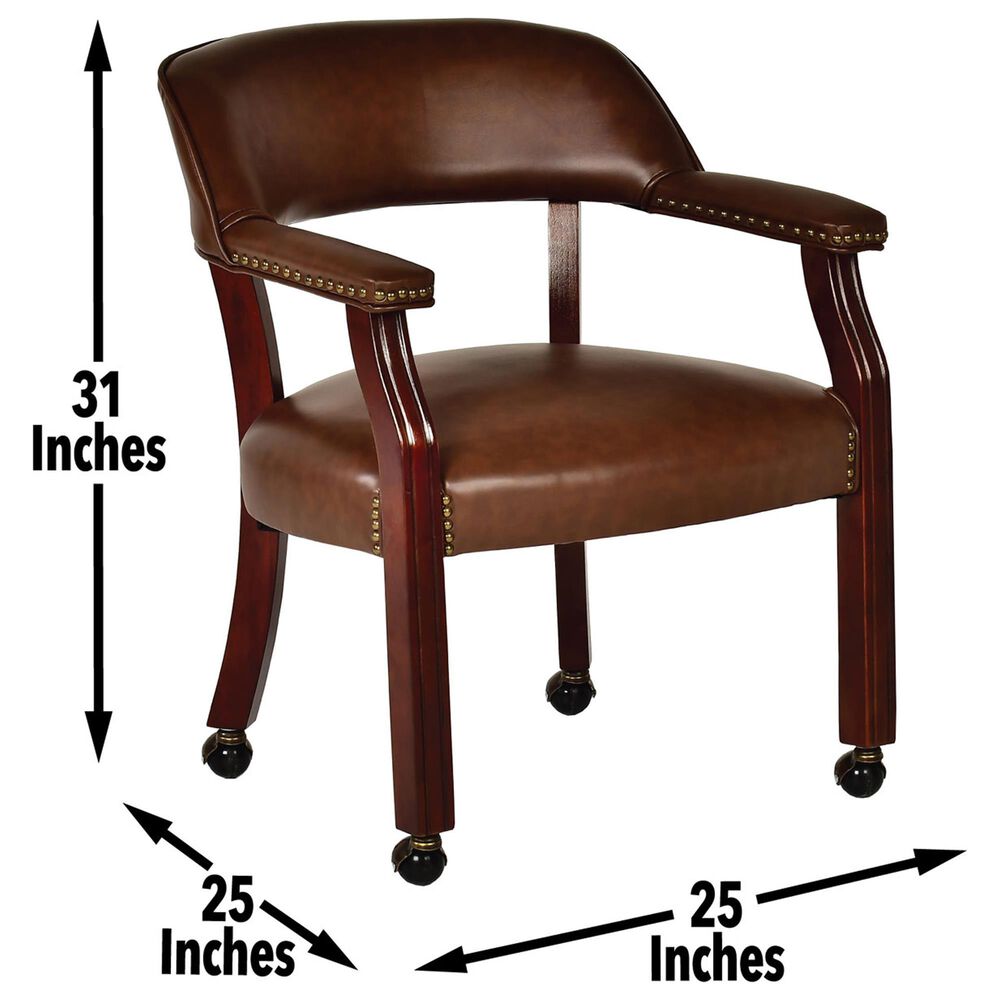 Steve Silver Tournament Arm Chair in Medium Cherry, , large