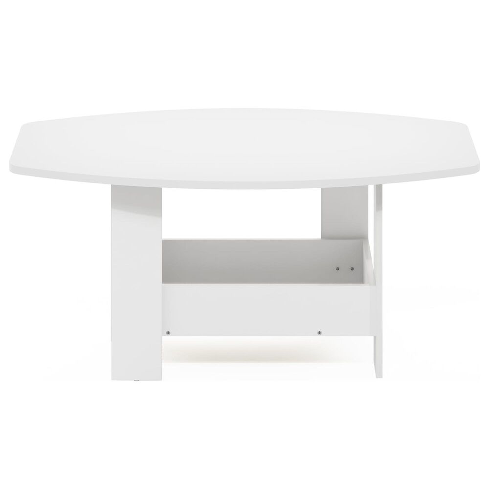 HOMLUX 2-Tier Oval Coffee Table in White, , large