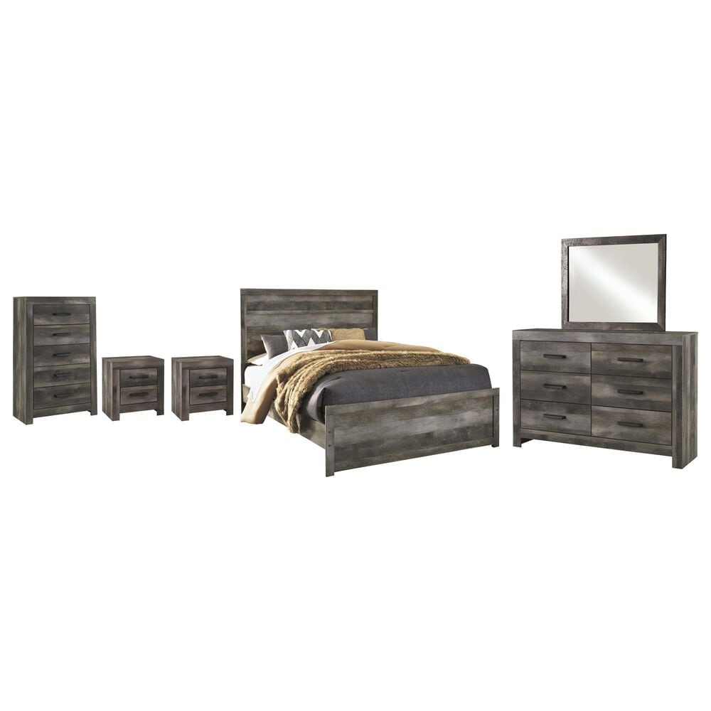 Ashley Wynnlow 6-Piece Queen Panel Bed Set in Gray, , large