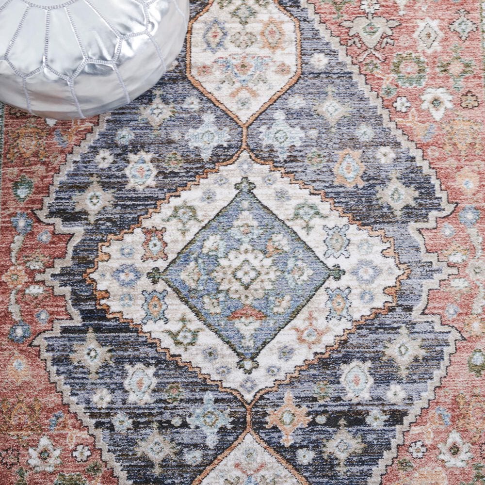 Safavieh Jasmine 5&#39;3&quot; Square Rust and Navy Area Rug, , large