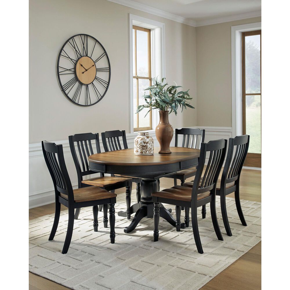 Ashley Clorazi 5-Piece Oval Dining Set in Black and Brown, , large