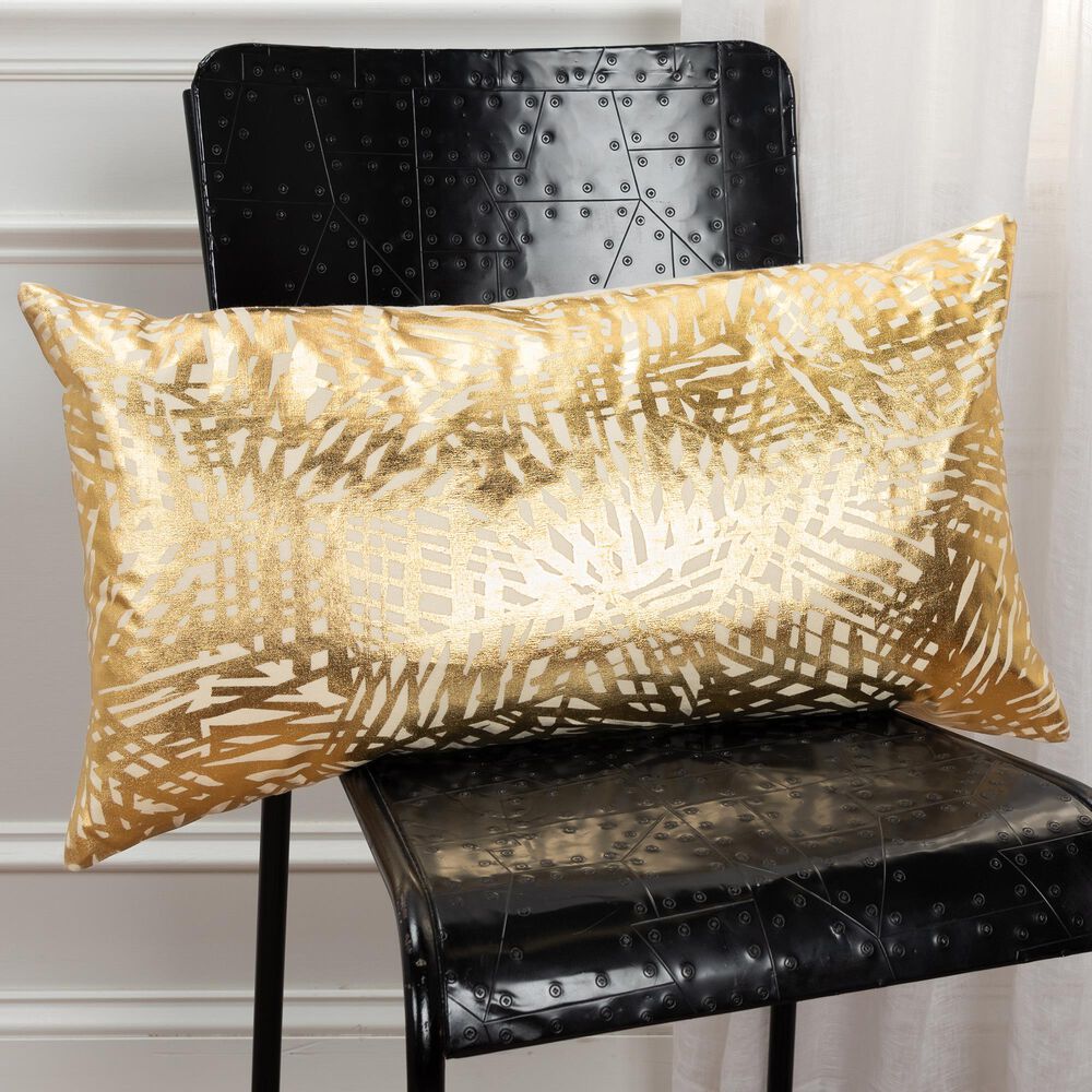 Rizzy Home Geometric 14" x 26" Pillow Cover in Gold, , large
