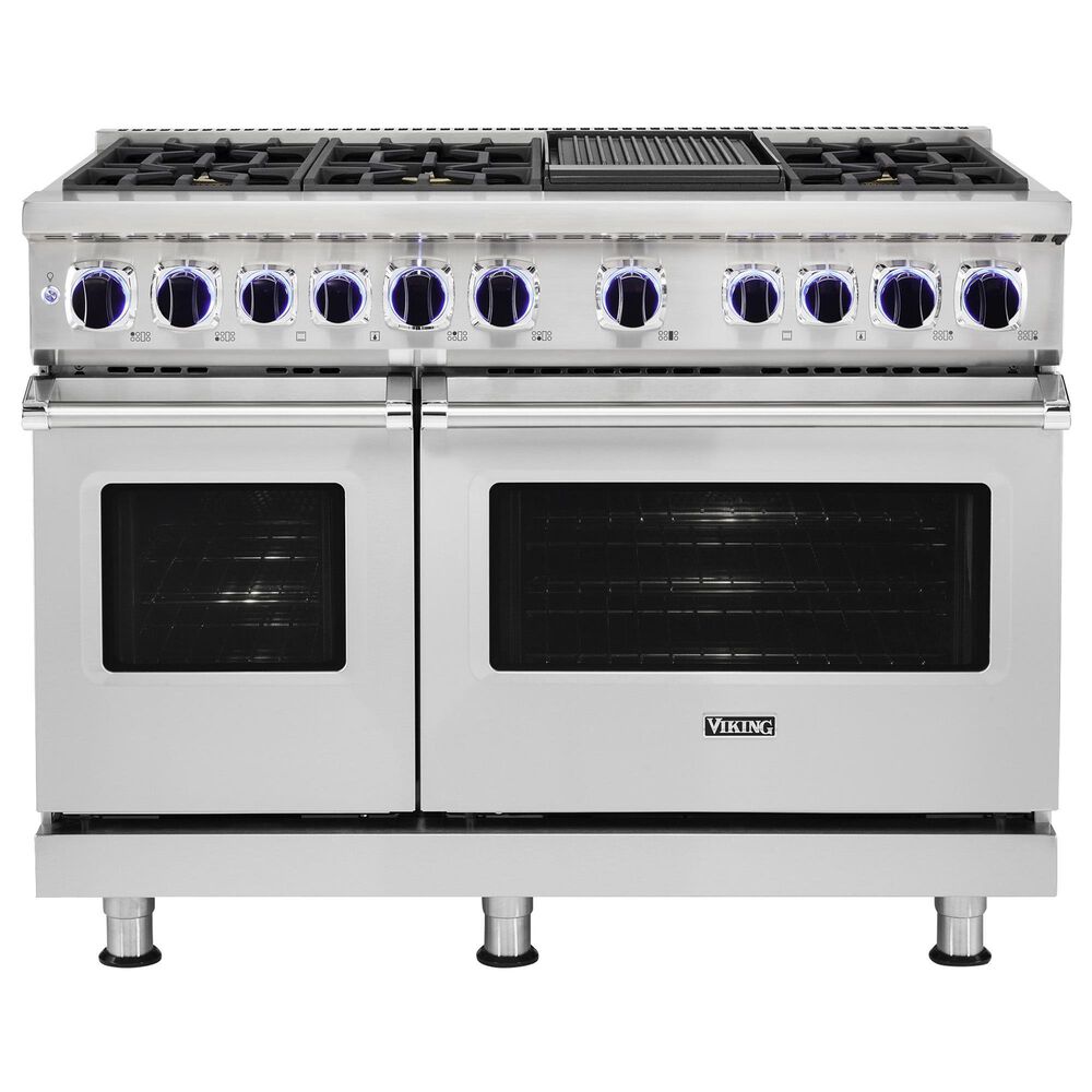 Viking Range 48" Freestanding Dual Fuel Range with 8 Burners in Stainless Steel, , large