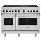 Viking Range 48" Freestanding Dual Fuel Range with 8 Burners in Stainless Steel, , large