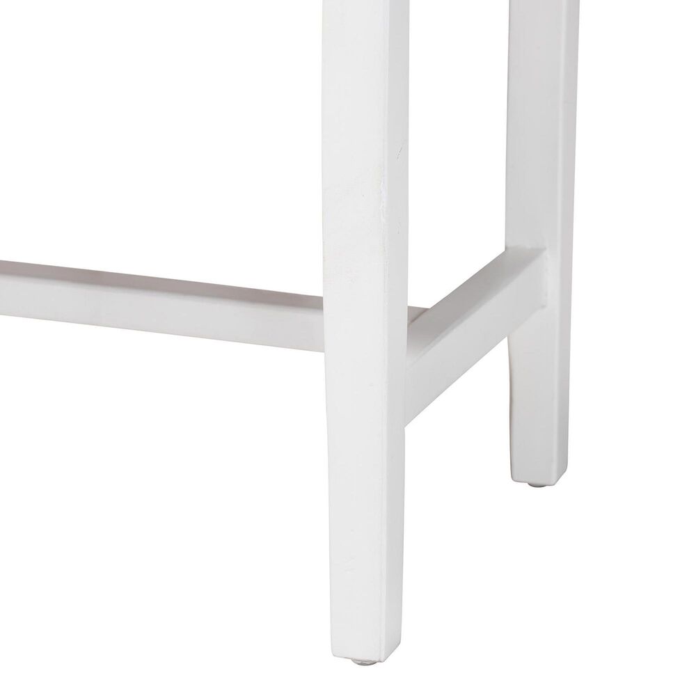 Baxton Studio Prita Dining Bench in White and Brown, , large