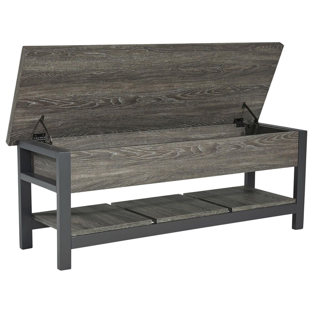 Ashley Rhyson Storage Bench in Gray, Brown and Black, , large