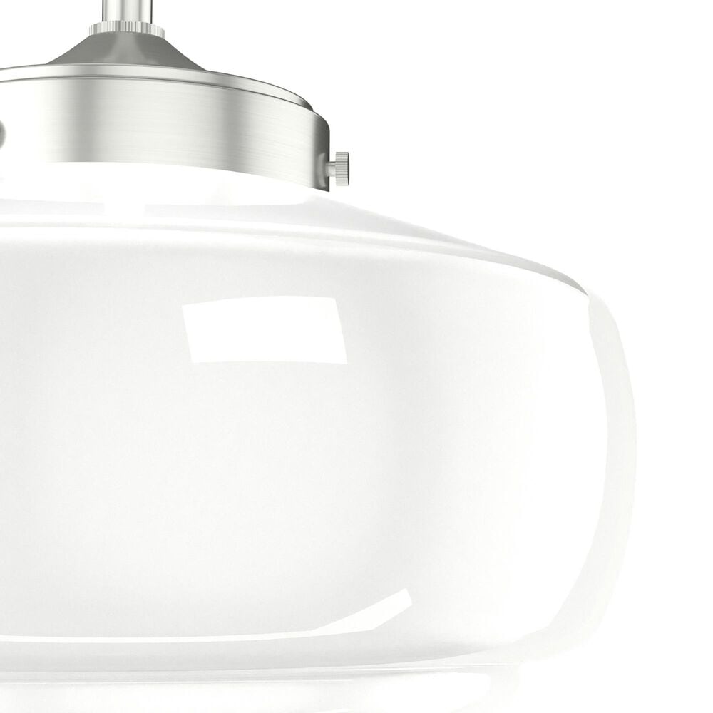 Hunter Saddle Creek 10&quot; 1-Light Pendant with White Shade in Brushed Nickel, , large