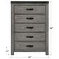 Mayberry Hill Wade 5 Drawer Chest in Brushed Ash, , large