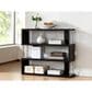 Baxton Studio Barnes 3-Shelf Bookcase in Dark Brown and Chrome, , large
