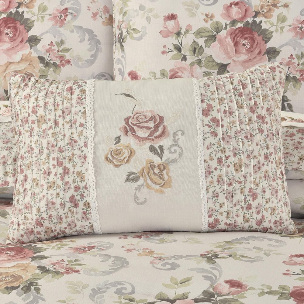 J. Queen New York Chablis 13&quot; x 21&quot; Lumbar Pillow in Rose, Gold, Taupe and Green, , large