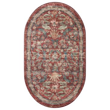 Rifle Paper Co. x Loloi Courtyard 2"3" x 3"9" Oval Eve Crimson Area Rug, , large