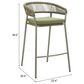Zuo Modern Skye Patio Barstool in Green (Set of 2), , large