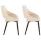 LumiSource Fabrico Side Chair with Cream Faux Leather Cushion in Dark Walnut (Set of 2), , large
