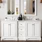 James Martin Vanities De Soto 72" Double Bathroom Vanity in Bright White with 3 cm Arctic Fall Solid Surface Top and Rectangular Sinks, , large