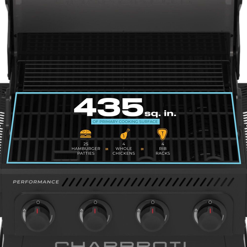 Char-Broil Performance Series FlavorMax 4 Burner Cart Gas Grill in Blackout, , large