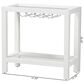 Baxton Studio Oaklynn Two-Tier Bar Table with Glass Shelves and Stemware Rack in White, , large