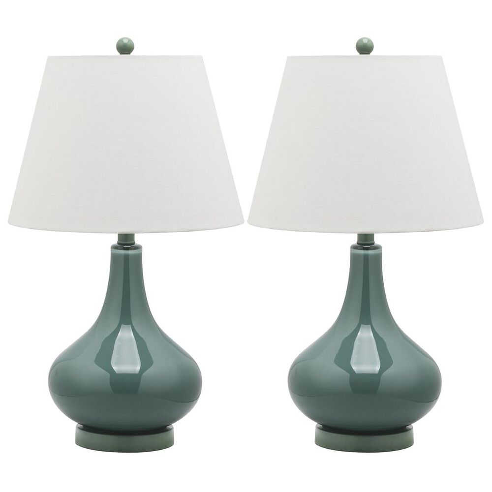 Safavieh Amy 24" Gourd Glass Lamp in Marine Blue (Set of 2), , large