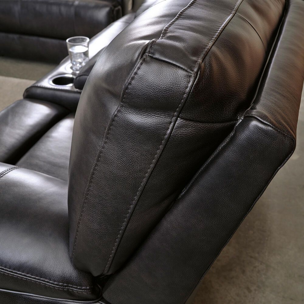 Ashley Mountainous Power Reclining Loveseat with Adjustable Headrest in Eclipse, , large