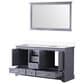 Lexora Home Dukes 60" Double Bathroom Vanity in Espresso with 2 cm White Cultured Marble Top, Rectangular Sinks and 58" Mirror, , large