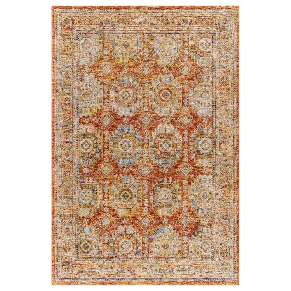Surya Mona Lisa 2" x 3" Brick Red, Mustard, Tan, Sage, Dark Blue, Olive and Burgundy Area Rug, , large