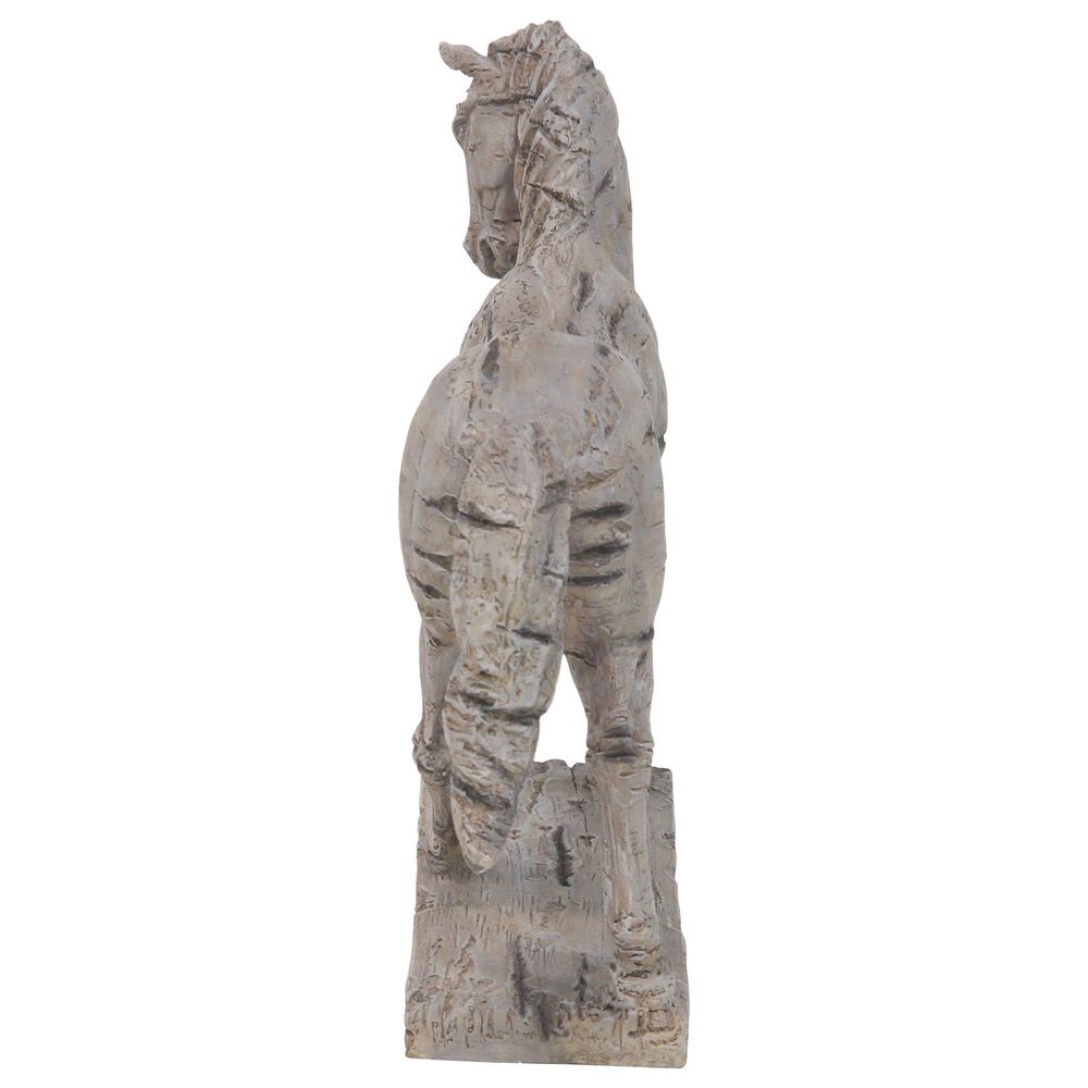 Maple and Jade 18&quot; Vintage Polystone Horse Sculpture in Beige, , large