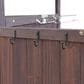 HOMLUX 40.5" Outdoor Kitchen Island with One Drawer in Brown and Stainless Steel, , large