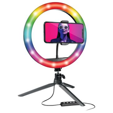 Bower 10" RGB Mobile Selfie Ring Light Studio Kit, , large