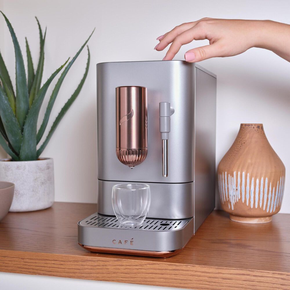Cafe 40.5 Oz Affetto Espresso Machine + Frother in Stainless Steel, , large