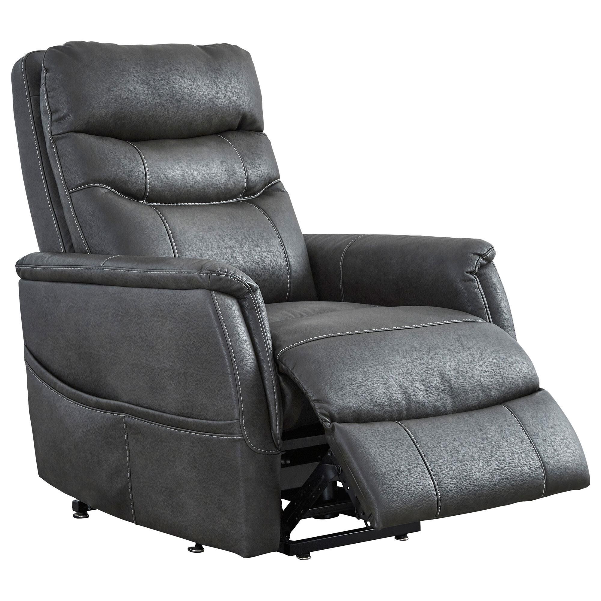 Ashley Strawbill Power Lift Recliner in Shadow