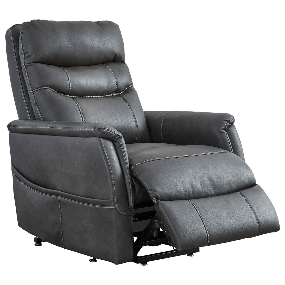 Ashley Strawbill Power Lift Recliner in Shadow, , large