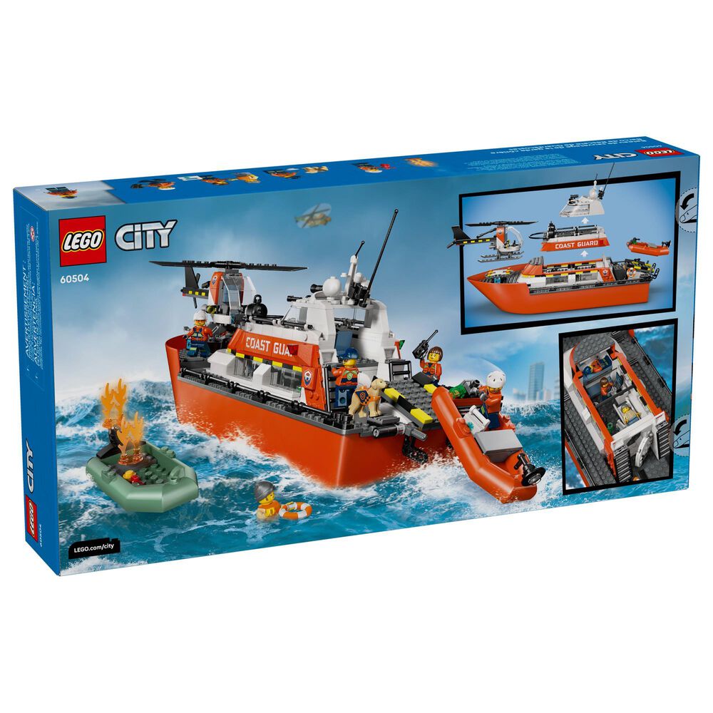 LEGO City Coast Guard Rescue Boat and Helicopter Building Set, , large