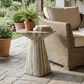 Furniture of America Karvyn 18" Travertine Side Table in Gray, , large