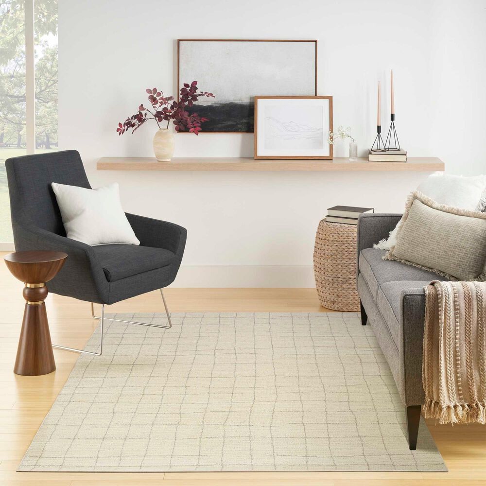 Nourison Andes AND04 3&#39;11&quot; x 5&#39;11&quot; Ivory and Grey Area Rug, , large
