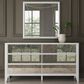 Vantage Mezzanine Mirrored 6 Drawer Dresser and Mirror in Dove Gray, , large
