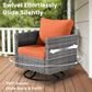 HOMLUX 3-Piece Patio Conversation Set with Square-Arm Swivel Rocking Chairs in Orange, , large