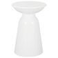 Hearth and Haven Large Patio End Table with Circular Design in White, , large