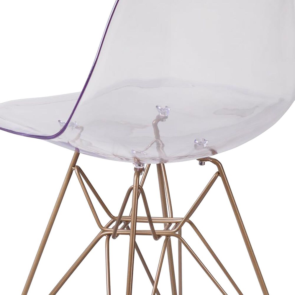 Flash Furniture Elon Side Chair in Clear and Gold, , large