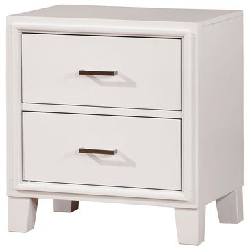 Furniture of America Kennedy 2 Drawer Nightstand in White, , large