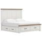 Ashley Rustic King Storage Panel Bed with White and Brown, , large
