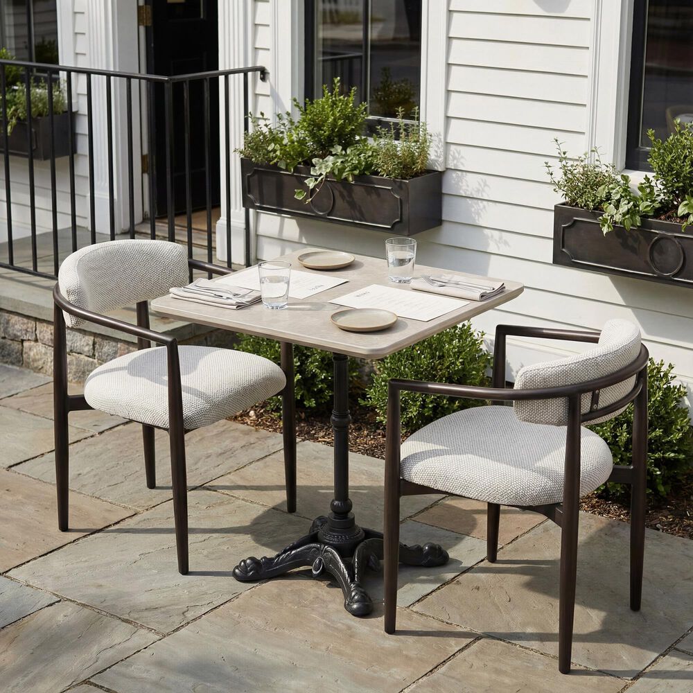 Zuo Modern Alfresco 24" Square Dining Table in Black and Gray - Table Only, , large