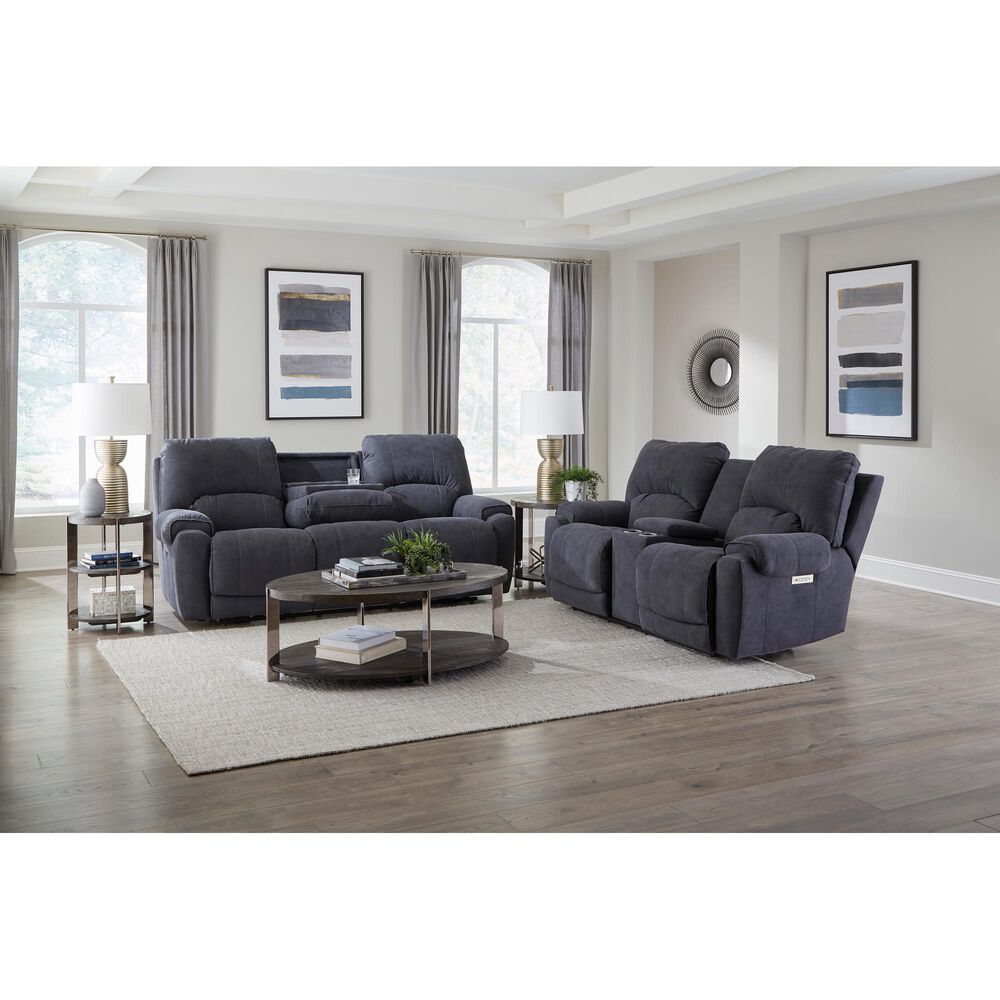 HomeStretch Showtime Power Reclining Sofa with Drop Down Table in Graphite, , large
