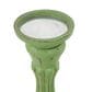 Maple and Jade Turned Pillar Decorative Candle Holder in Distressed Green and Brown (Set of 3), , large