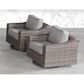 Hearth and Haven Outdoor Wicker Swivel Chair with Luxurious Cushions in Grey (Set of 2), , large