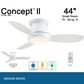 Minka-Aire Concept II 44" Flush Mount Ceiling Fan with LED Light in White, , large