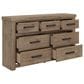 Ashley Oliandon King Panel Bed Dresser Chest and 2 Nightstands in Light Brown, , large