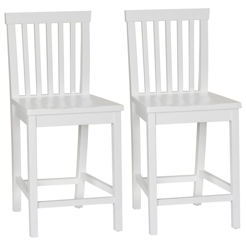 Linon Home Decor Percival Counter Stool in Bright White (Set of 2), , large