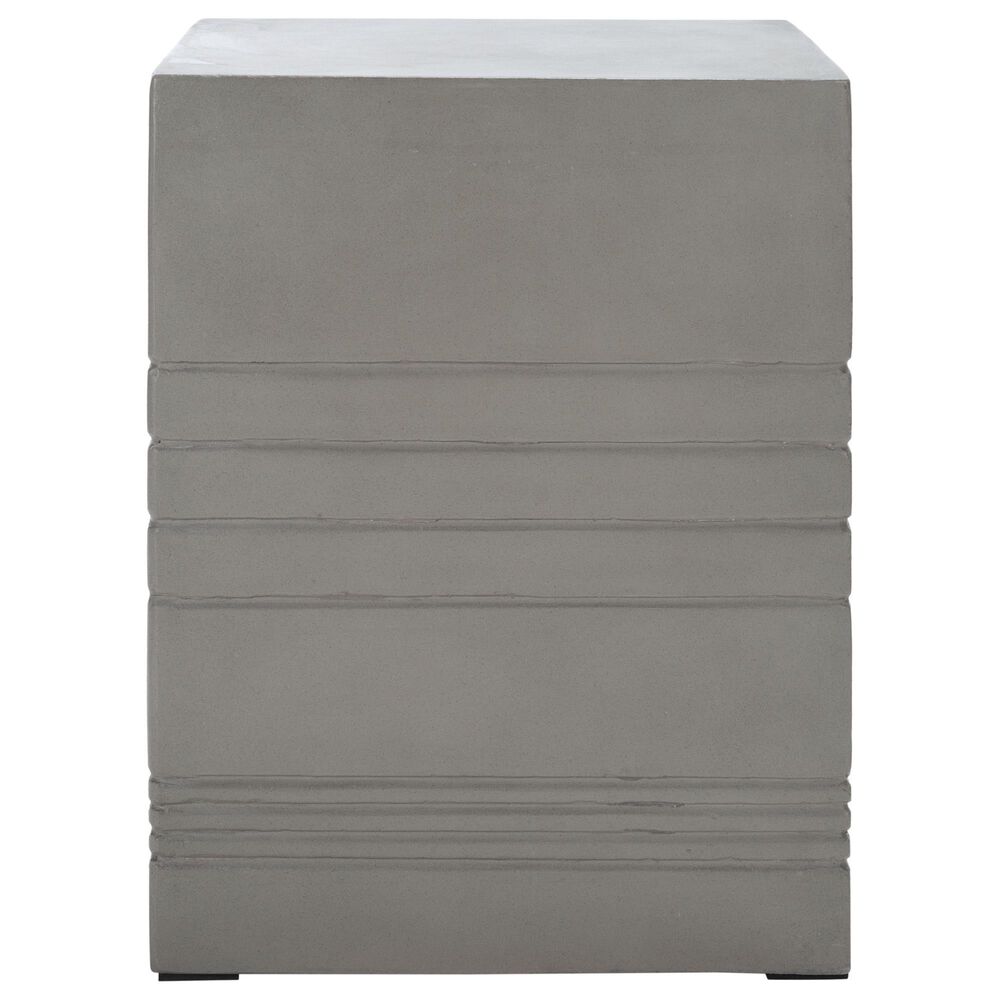 Safavieh Monterey Patio Accent Stool in Dark Gray, , large