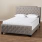 Baxton Studio Marion King Panel Bed with Grey Upholstered in Black, , large