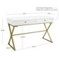 Linon Home Decor Campaign 2-Drawer Desk in White and Gold, , large
