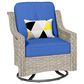 HOMLUX 3-Piece Outdoor Swivel Rocking Chair Set and Side Table in Navy Blue, , large
